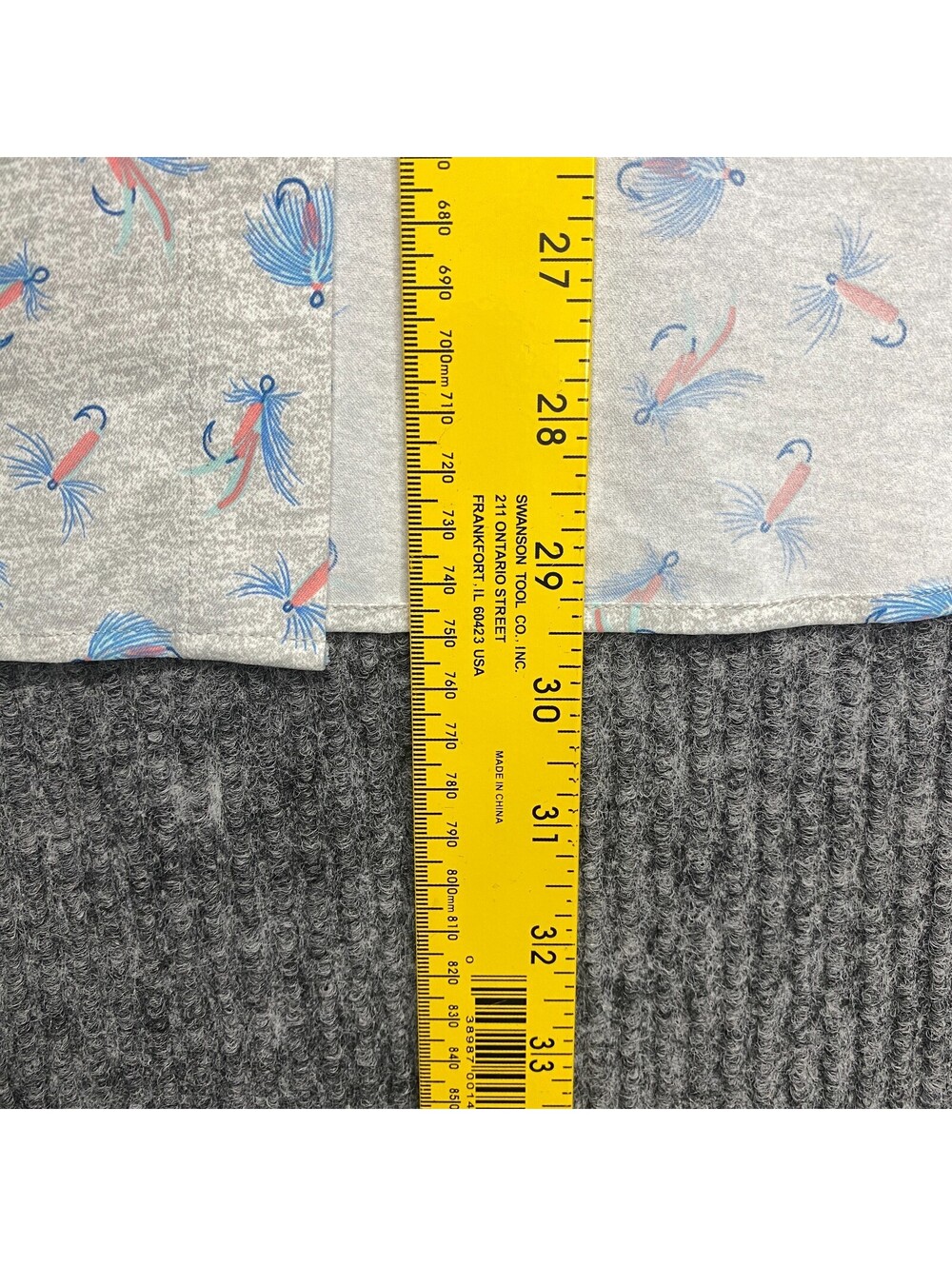 Southern Tide Performance Button Down Shirt Mens S Gray Fishing Bait Geometric - Picture 6 of 9